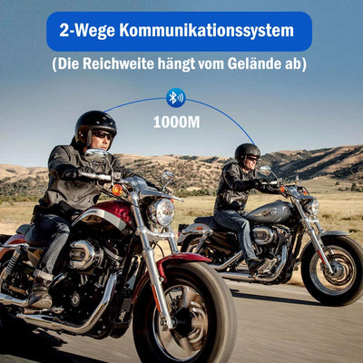 Fodsports FX8 AIR Motorrad Bluetooth Headset, Helm Kommunikationssystem für 2 Motorräder 1000M Reich