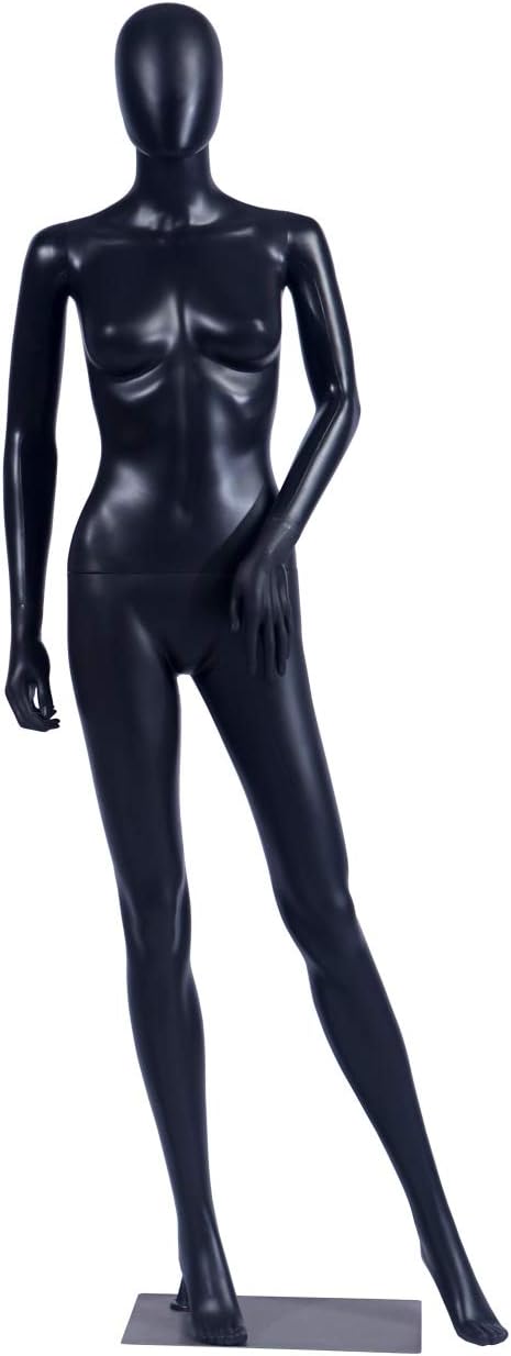 Eurotondisplay Frau FC-4Black Schaufensterpuppe matt schwarz ohne Gesicht Arme und Kopf Schaufenster