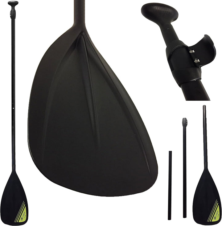 EXPLORER Alu SUP Paddel (verstellbar: 175-215cm) schwimmt, 3-teilig, ergonomischer Griff Stand up Pa