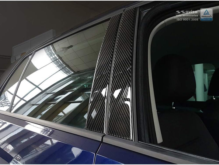 B-Säulen Blende kompatibel mit Audi A3 8V Limousine 2016- Schwarz Carbon