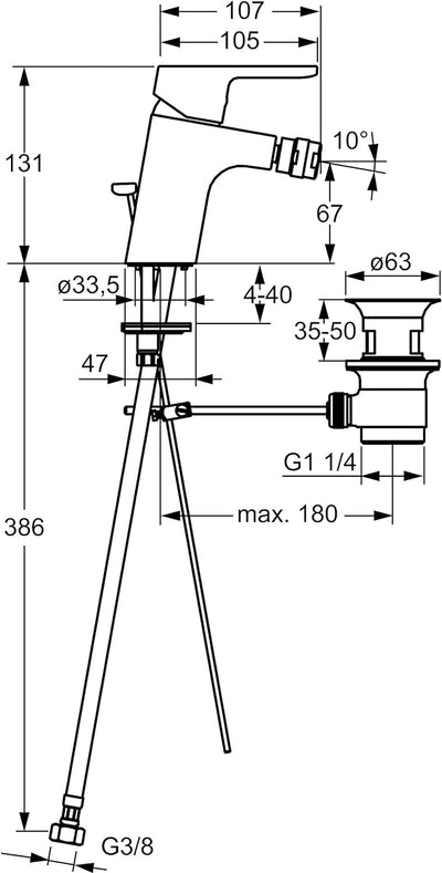 Hansa 49433203 Hansaprimo Bidet Armatur