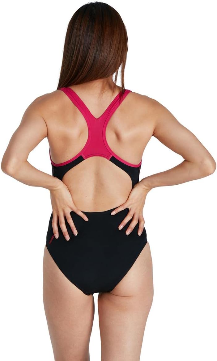 Speedo Damen Women's Plastisol Laneback Badeanzug Schwarz 42