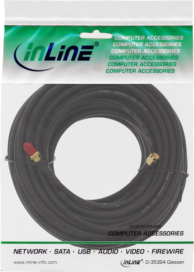 InLine 40860C WLAN Kabel, R-SMA-Stecker auf R-SMA-Kupplung, 20m