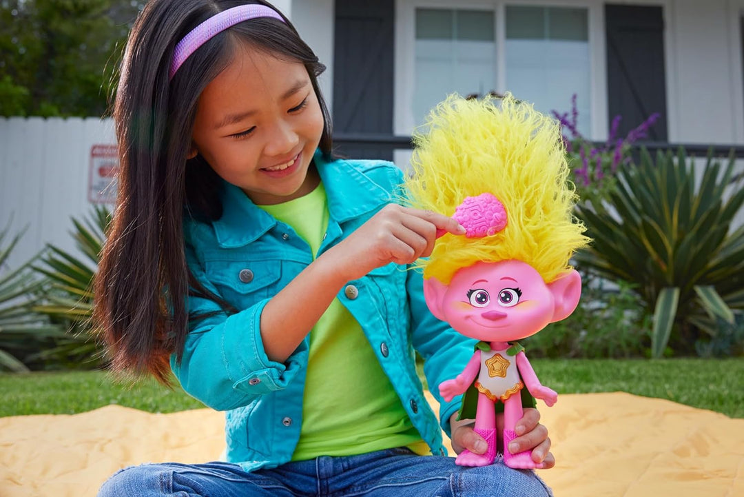 TROLLS DREAMWORKS - Rainbow HairTunes Viva Puppe mit leuchtendem Haar und Musik, Umhang, für Kinder