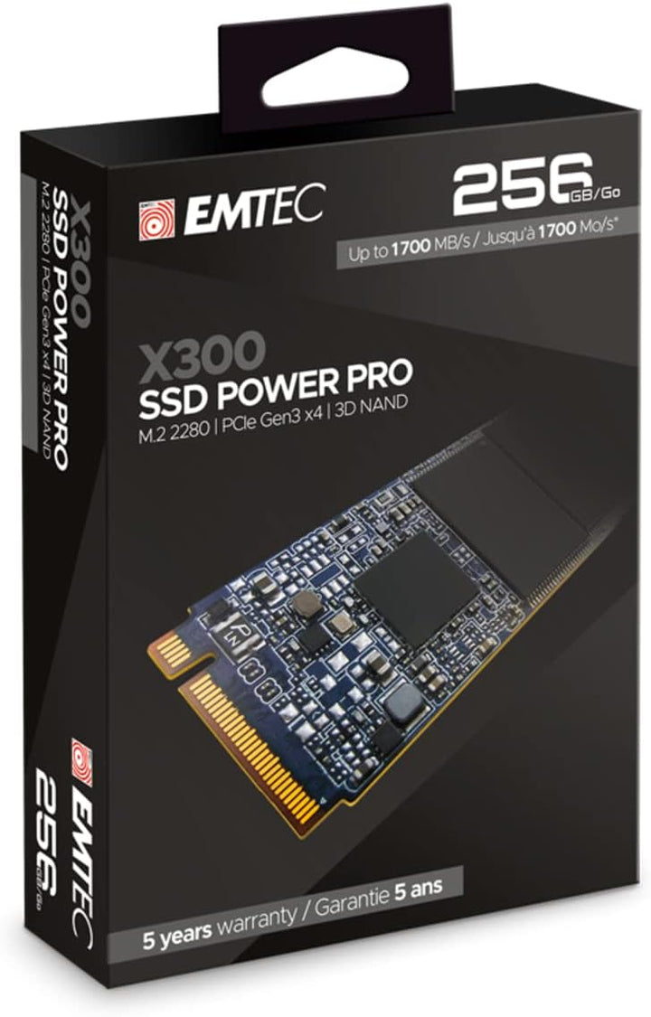 Emtec X300 M.2 SSD Power Pro 256 GB, M.2 2280, NVMe PCIe Gen 3.0 x4, 256 GB