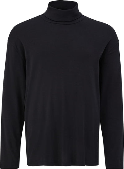 s.Oliver Big Size Herren Geripptes Longsleeve mit Turtleneck XXL Grosse Grössen Schwarz, XXL Grosse