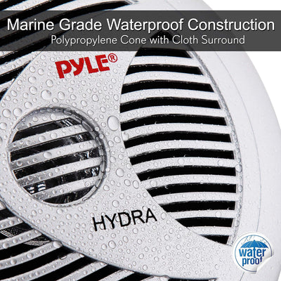 PYLE Audio INC Marine-Lautsprecher (150 Watt, 16,51 cm (6,5 Zoll), 2-Wege) Silber, PLMR60S