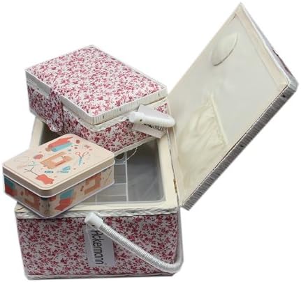 Ackermann Nähkorb-Set mit Tragegriff (1x gross und 1x mittel) + 1x kleine Accessoires-Box aus Metall