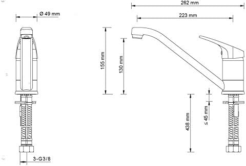 Lenz LIKO Küchenarmatur, Niederdruck, chrom