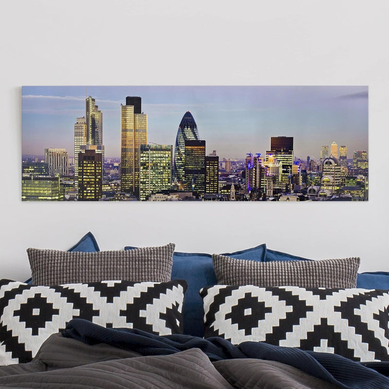 Bilderwelten Leinwandbild - London City - Panorama Quer, 40cm x 120cm, 40cm x 120cm