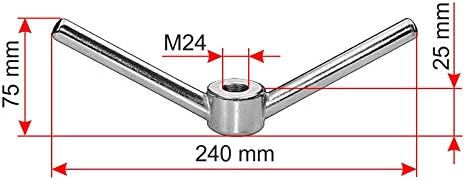 Knebelmuttern M24 A4 Edelstahl ähnlich DIN 80701, M24