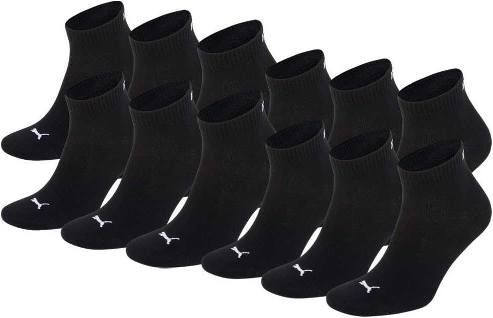 Puma Quarters 3 Paar Sneakersocken, Unisex – Erwachsene, 200-Schwarz-3, 35/38