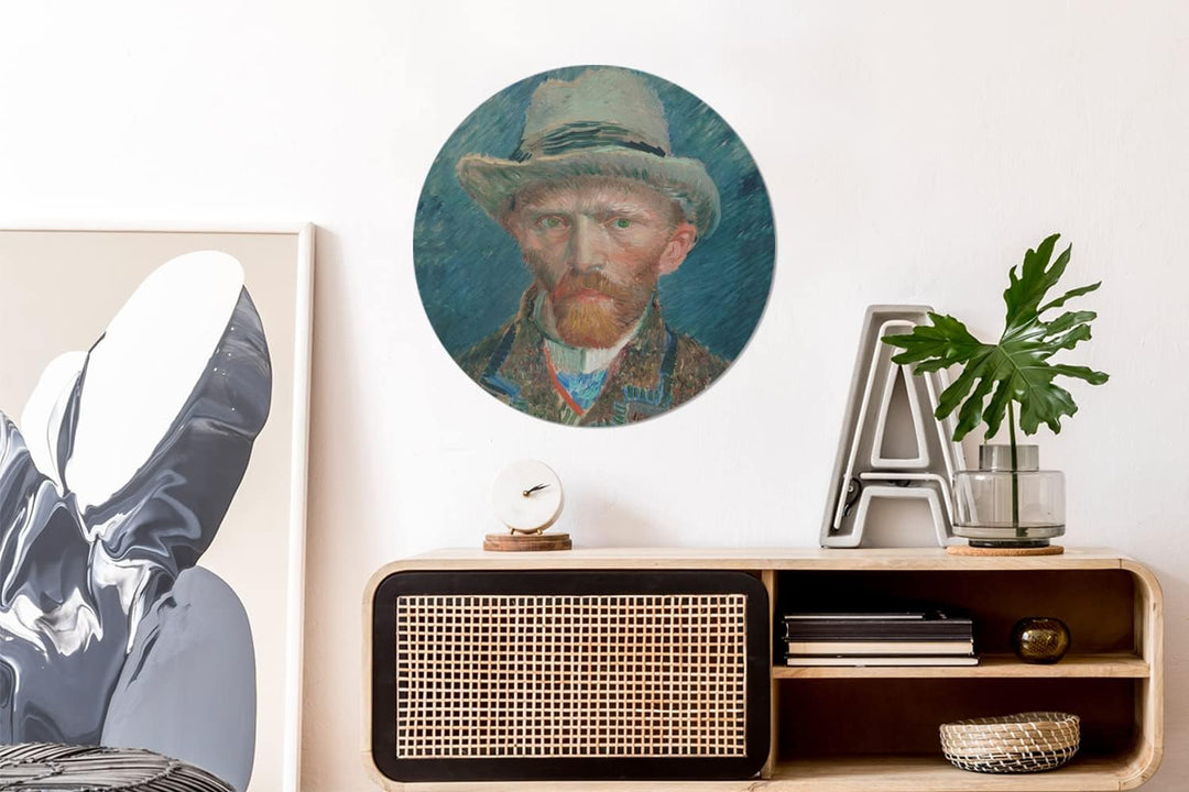 MuchoWow Wandbild Rund Wanddeko Deko Wohnzimmer Bilder 60x60 cm Selbstporträt 1887 - Gemälde von Vin