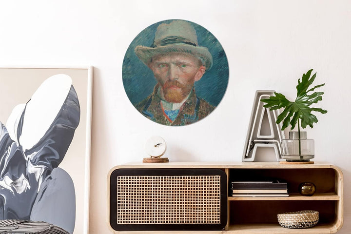 MuchoWow Wandbild Rund Wanddeko Deko Wohnzimmer Bilder 60x60 cm Selbstporträt 1887 - Gemälde von Vin