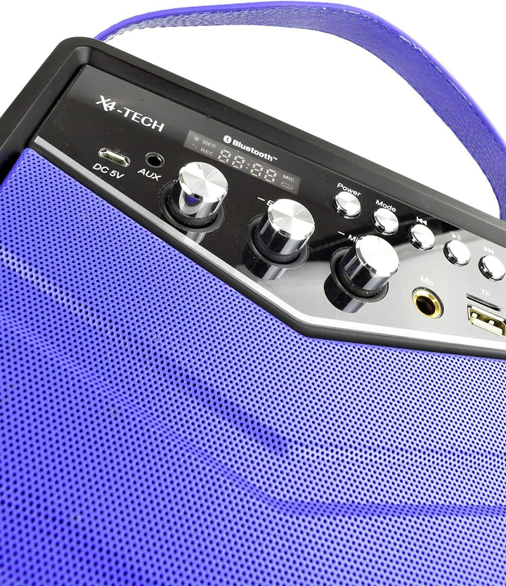 X4-TECH Rockstar – Tragbarer Bluetooth Lautsprecher - Mobile Soundanlage - Karaoke Anlage Party Disc