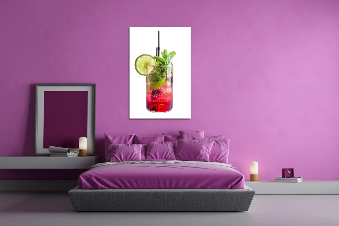 deyoli Cocktail Mojito Format: 100x70 als Leinwand, Motiv fertig gerahmt auf Echtholzrahmen, Hochwer