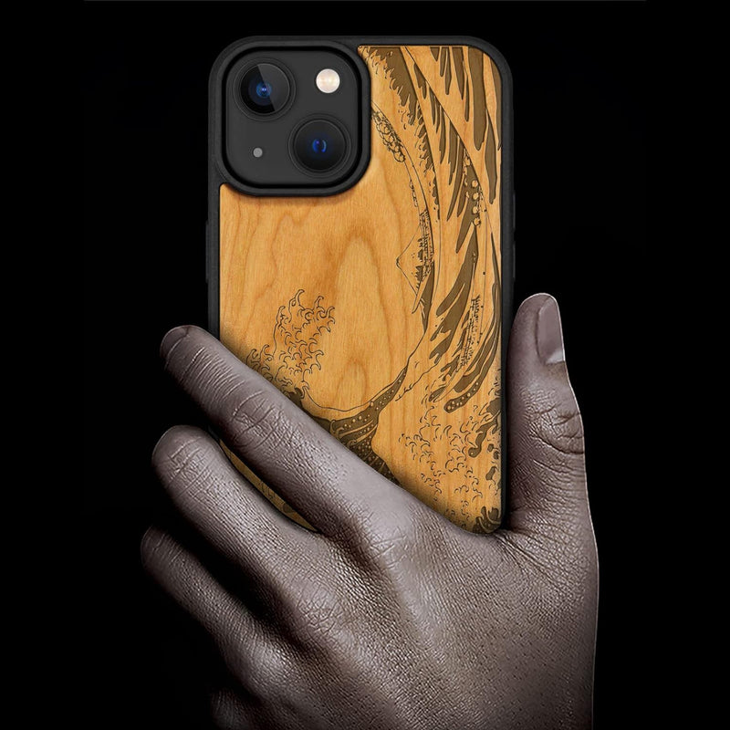 Carveit Handyhülle für iPhone 14 Cover Kompatibel mit Magsafe [Holz und TPU Silikon Hybrid hülle] Ma