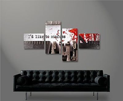 islandburner Bild Bilder auf Leinwand I Confess Modern Street Art 4L XXL Poster Leinwandbild Wandbil