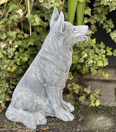 Stone and Style Steinfigur Schäferhund 35cm hoch frostfest wetterfest Steinguss