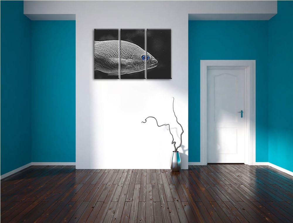 seltene gestreifte Streifengunze schwarz/weiss Deluxe 3-Teiler Leinwandbild 120x80 Bild auf Leinwand