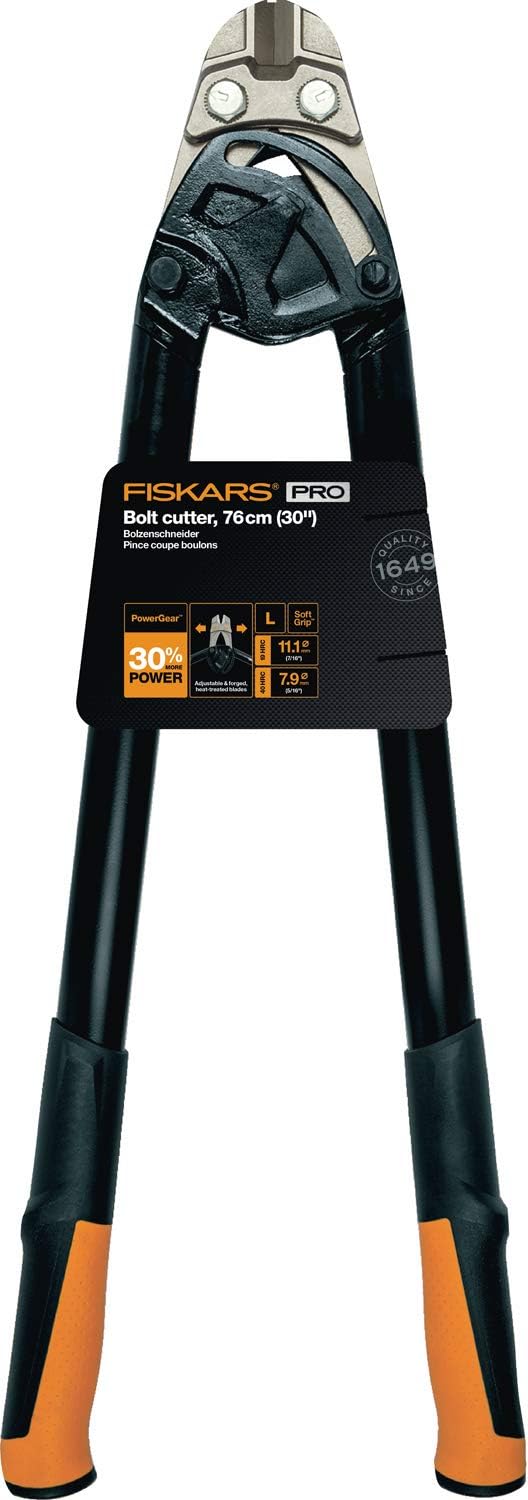 Fiskars Bolzenschneider, Bis zu 30% mehr Kraft, Länge 76 cm, Stahl/Kunststoff, Schwarz/Orange, Power