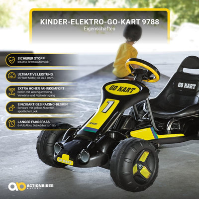 Actionbikes Motors Elektroauto GoKart 9788 | 25 W Motor - 1 x 6 Volt 7AH - Traktionsring Reifen - Br