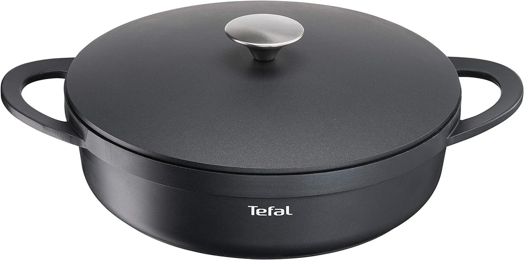 TEFAL E21872 TRATTORIA Servierpfanne 28cm | Aluguss | Gussdeckel | Antihaft-Beschichtung | gute Wärm