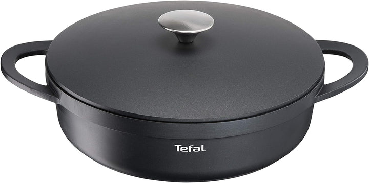 TEFAL E21872 TRATTORIA Servierpfanne 28cm | Aluguss | Gussdeckel | Antihaft-Beschichtung | gute Wärm