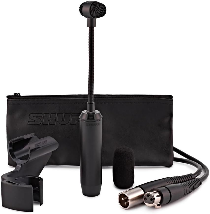 Shure Schlagzeug-Kondensatormikrofon Shure PGA98D mit Schwanenhals und Nierencharakteristik, inkl. K