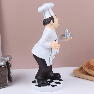 WINOMO Koch Figuren Deko Küchenchef Figur Koch mit Teekanne Bäcker Dekofigur Harz Skulptur Desktop O