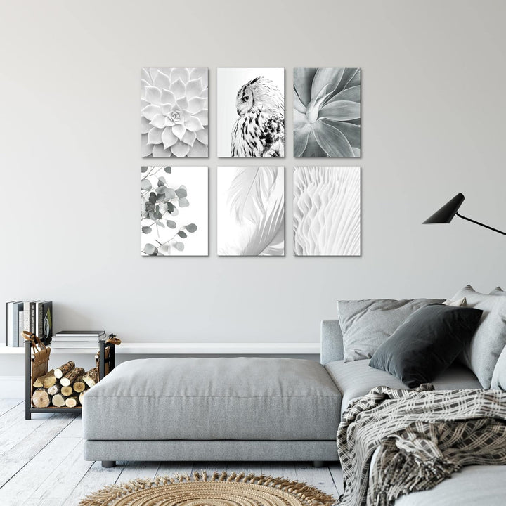 Novart Set Wandbilder - KEIN EXTRA RAHMEN BENÖTIGT - Wohnzimmer Schlafzimmer - Bilder Modern Boho Eu