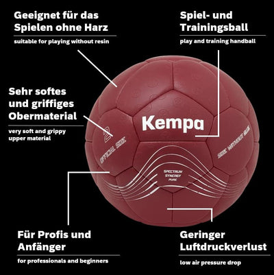 Kempa Unisex – Erwachsene Spectrum Synergy Pure Handball Trainings-und Spielball mit einzigartiger 3