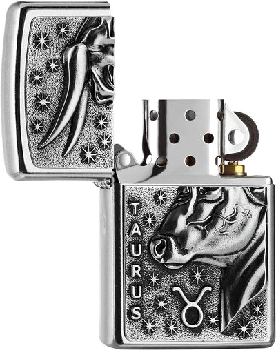 Zippo 2006501 PL 207 Taurus Tierkr. V19 Feuerzeug, Messing, Design, 5,83,81,2