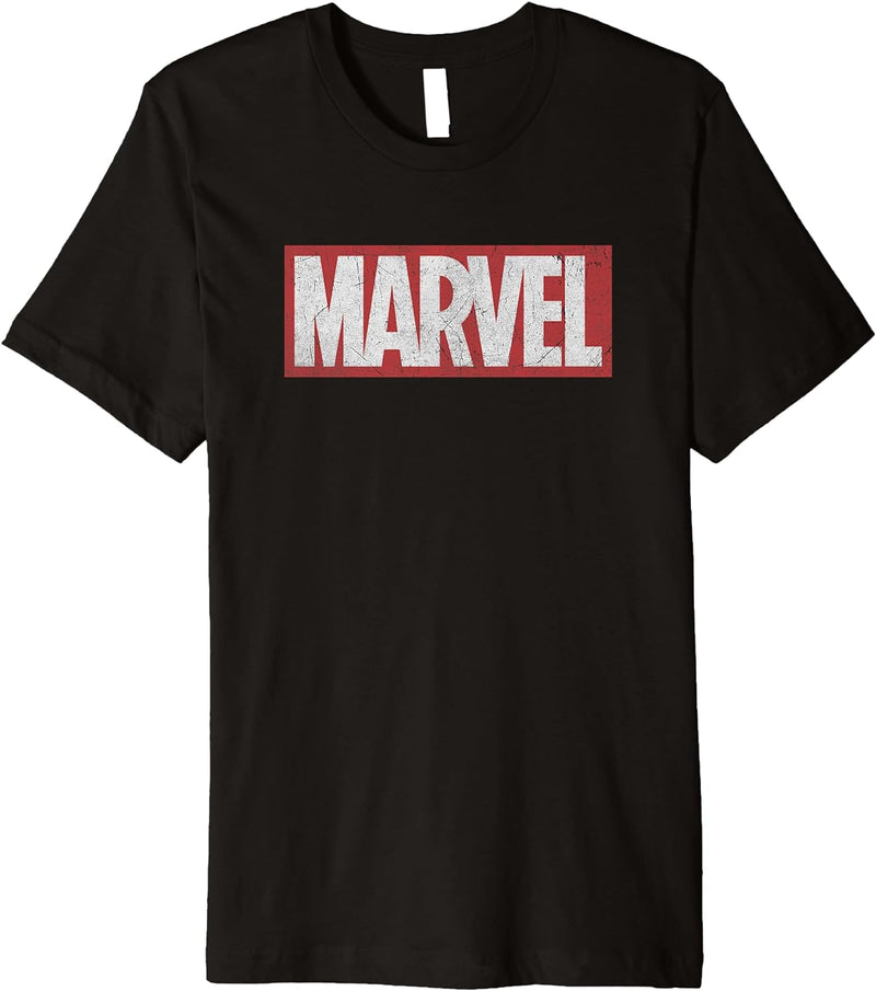Womens Marvel Classic Distressed Logo Premium Graphic T-Shirt Medium Black