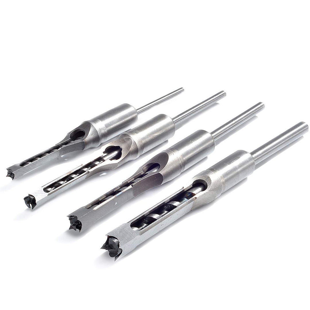 KATUR Vierkantbohrer-Set für Holzbearbeitung, 4 Stück, HSS-Holzbohrer, Meissel, Senker, Bohrer, Bohr