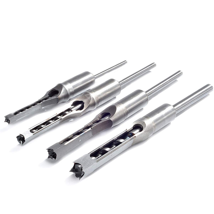 KATUR Vierkantbohrer-Set für Holzbearbeitung, 4 Stück, HSS-Holzbohrer, Meissel, Senker, Bohrer, Bohr