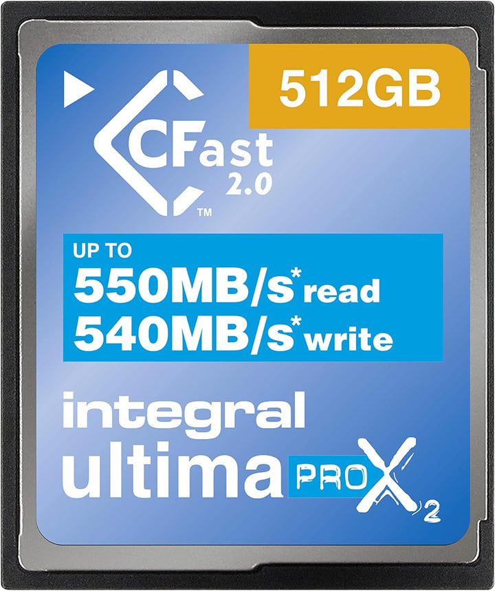 Integral 512GB CFast Card 2.0 High Performance mit Einer Lesegeschwindigkeit von bis zu 550MB/s und