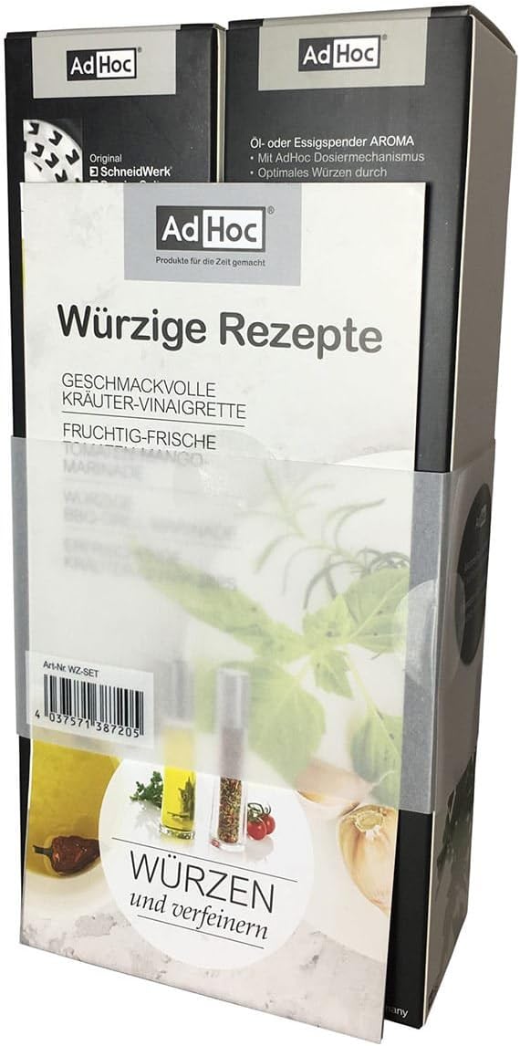 AdHoc Geschenkset Ölspender und Kräuterschneider AROMA (leichter Verpackungsschaden)