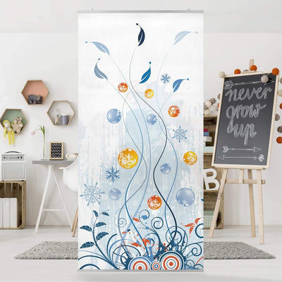 Raumteiler Winterranken 250x120cm inkl. transparenter Halterung 250x120cm incl. transparent hanger,