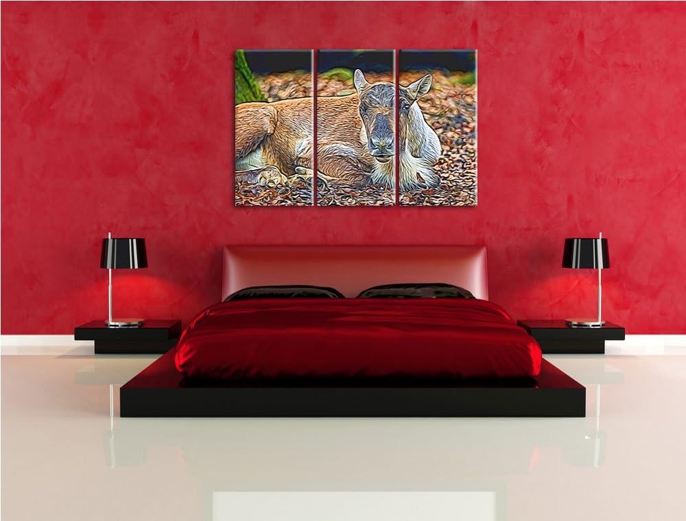 junger Elch Spezial 3-Teiler Leinwandbild 120x80 Bild auf Leinwand, XXL riesige Bilder fertig gerahm