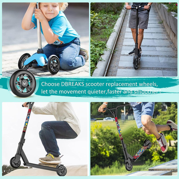 DBREAKS Stunt Scooter Rollen, 2 Stück Scooter Ersatzräder, 120mm Scooter Räder mit ABEC, 9 Kugellage