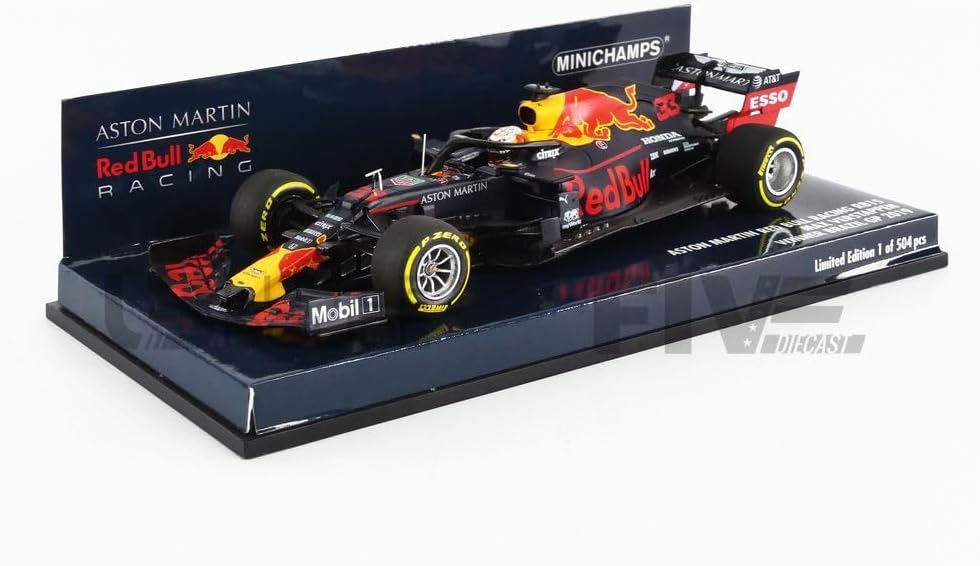 Minichamps 410191933 1:43 Aston Martin Red Bull Racing RB15-Max Verstappen-Winner Brasil GP 2019 Sam