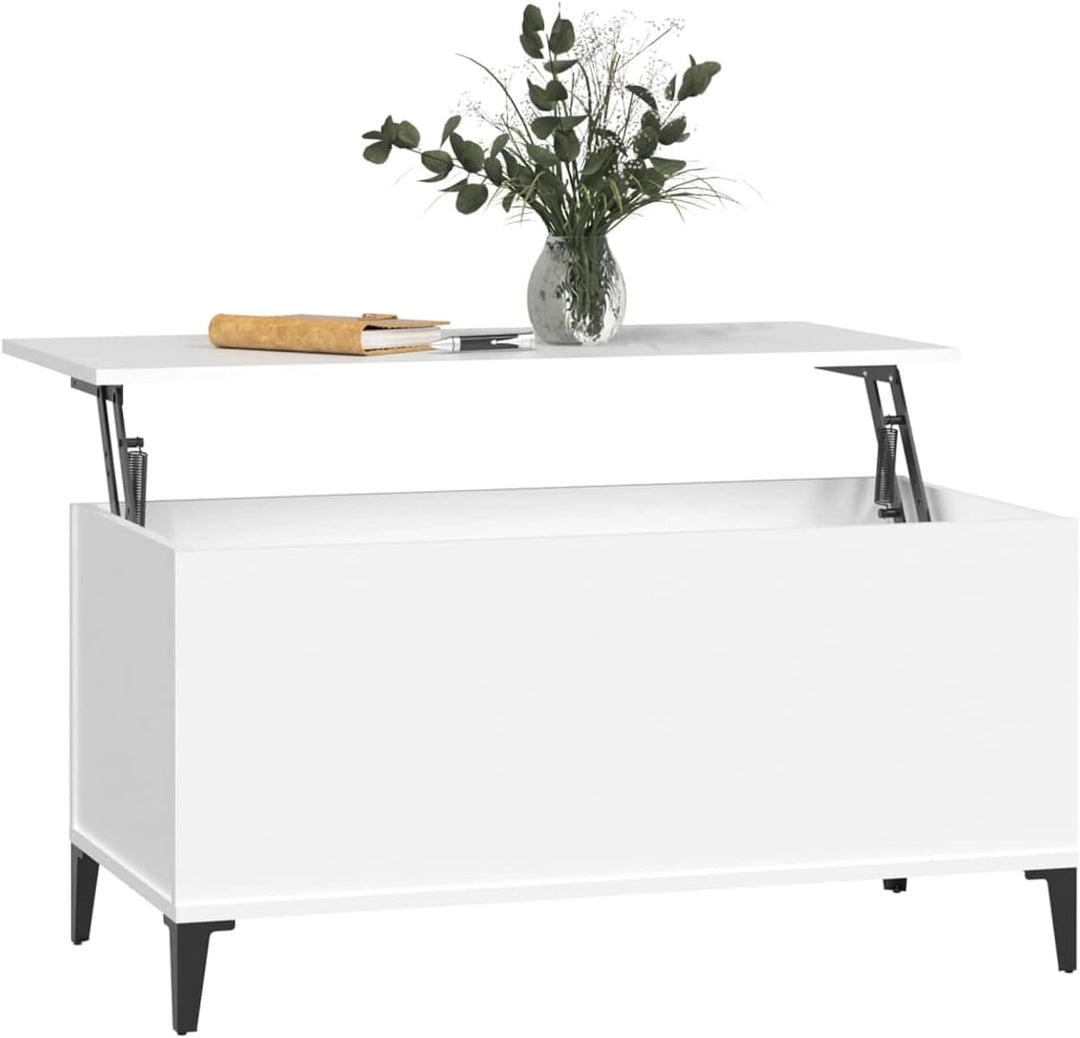 Tidyard Couchtisch Kaffeetisch mit Höhenverstellbar Wohnzimmertisch mit Ablagefach Sofatisch Beistel