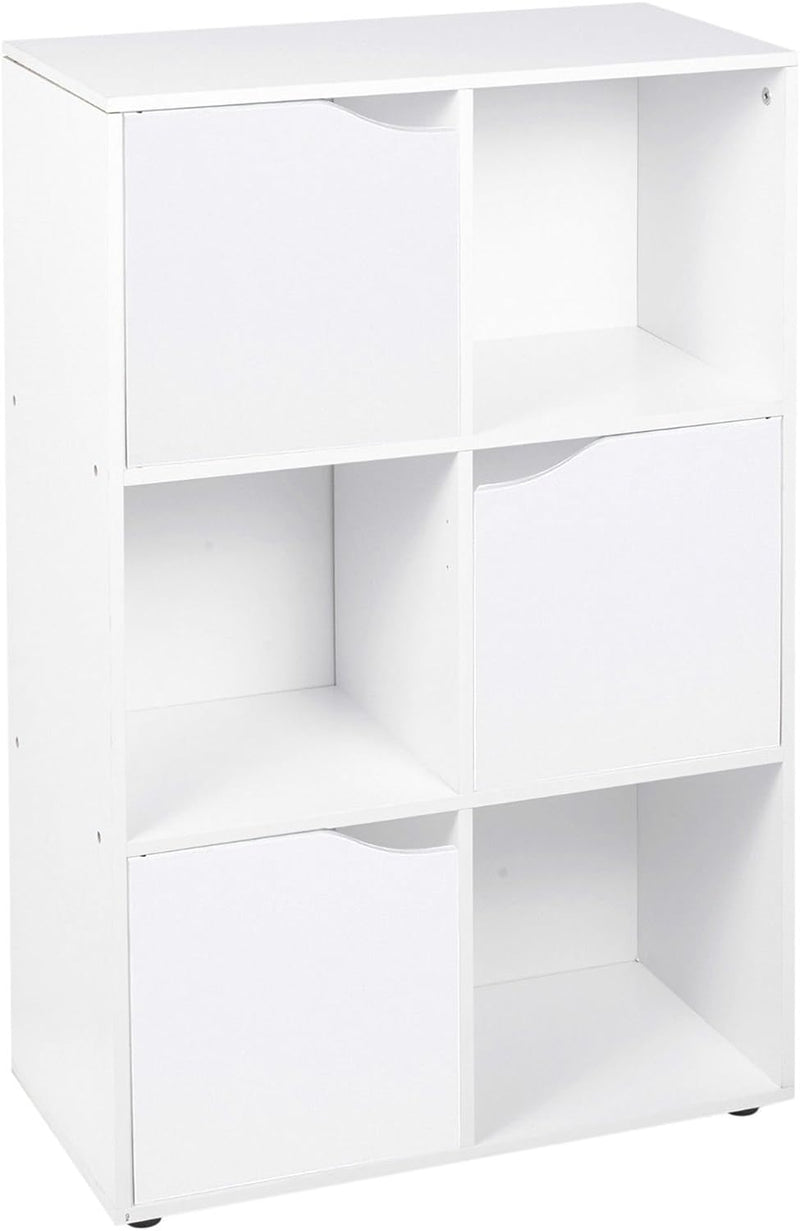 Bücherregal im Würfeldesign, Holz, Farb- und Grössenauswahl, holz, weiss, 6 Cube 6 Cube Weiss, 6 Cub