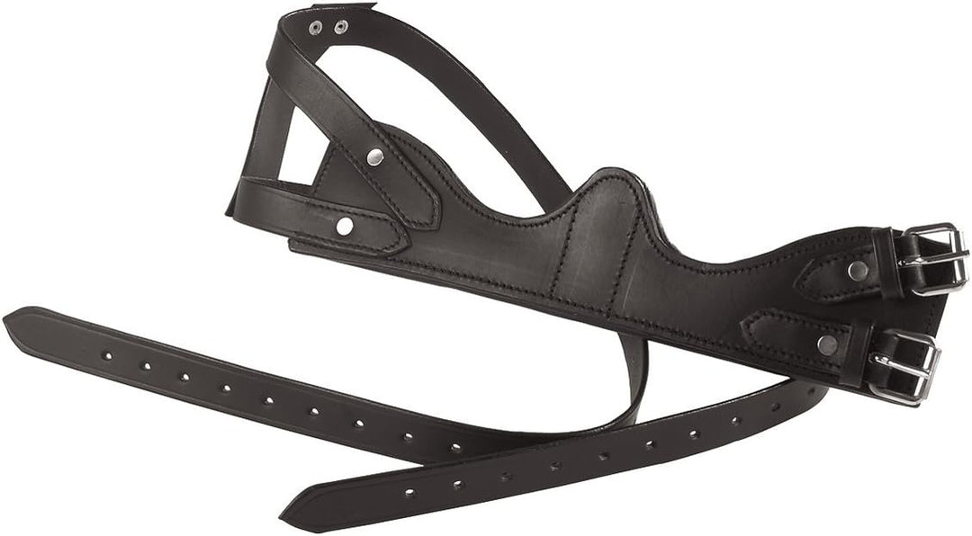 Waldhausen Kopperriemen Leder mit Rollschnallen, gepolstert, Einheitsgrösse schwarz Koppriemen Crib