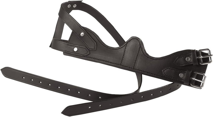 Waldhausen Kopperriemen Leder mit Rollschnallen, gepolstert, Einheitsgrösse schwarz Koppriemen Crib