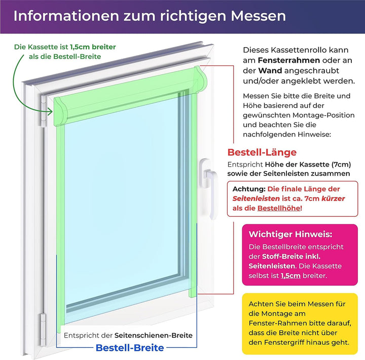 schattenfreu.de Thermo-Rollo mit Kassette nach Mass | Zum Anschrauben am Fensterrahmen oder an der W