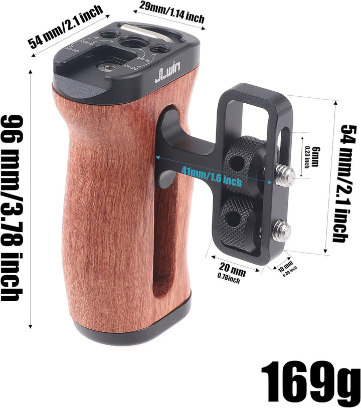 Hersmay Universal Wooden Mini Side Handle Seitengriff (1/4"-20 Schrauben) für Kamerakäfig Handgriff