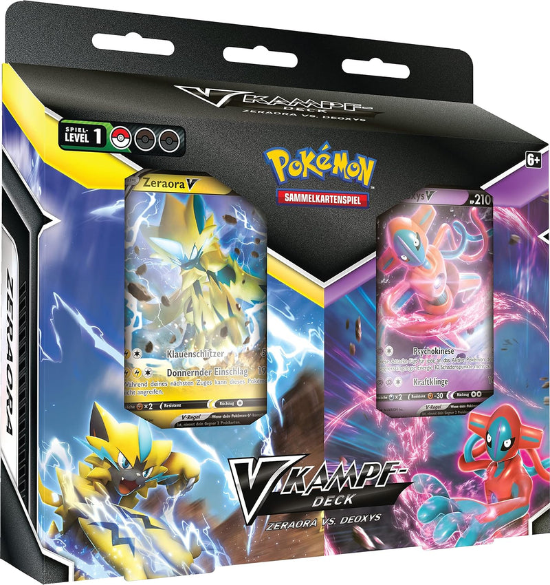 Pokémon-Sammelkartenspiel: V-Kampfdeck Zeraora vs. Deoxys (2 sofort spielbare Decks mit 60 Karten &