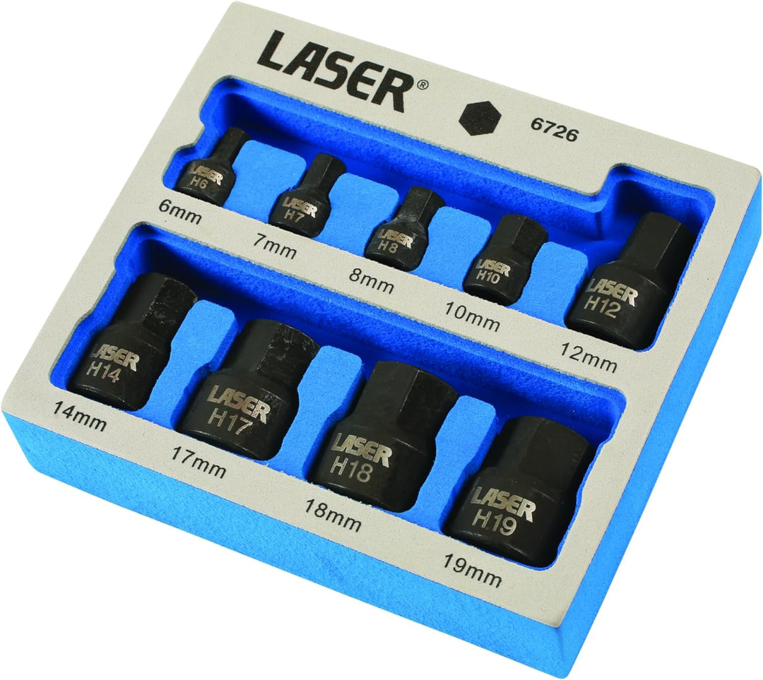 Laser 6726 Low Profile Innensechskant-Bit-Set – Silber (9)